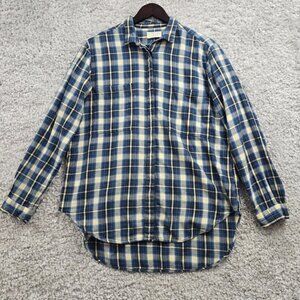 Denim&Supply Shirt Womens Large Blue Plaid Button Up Long Sleeve